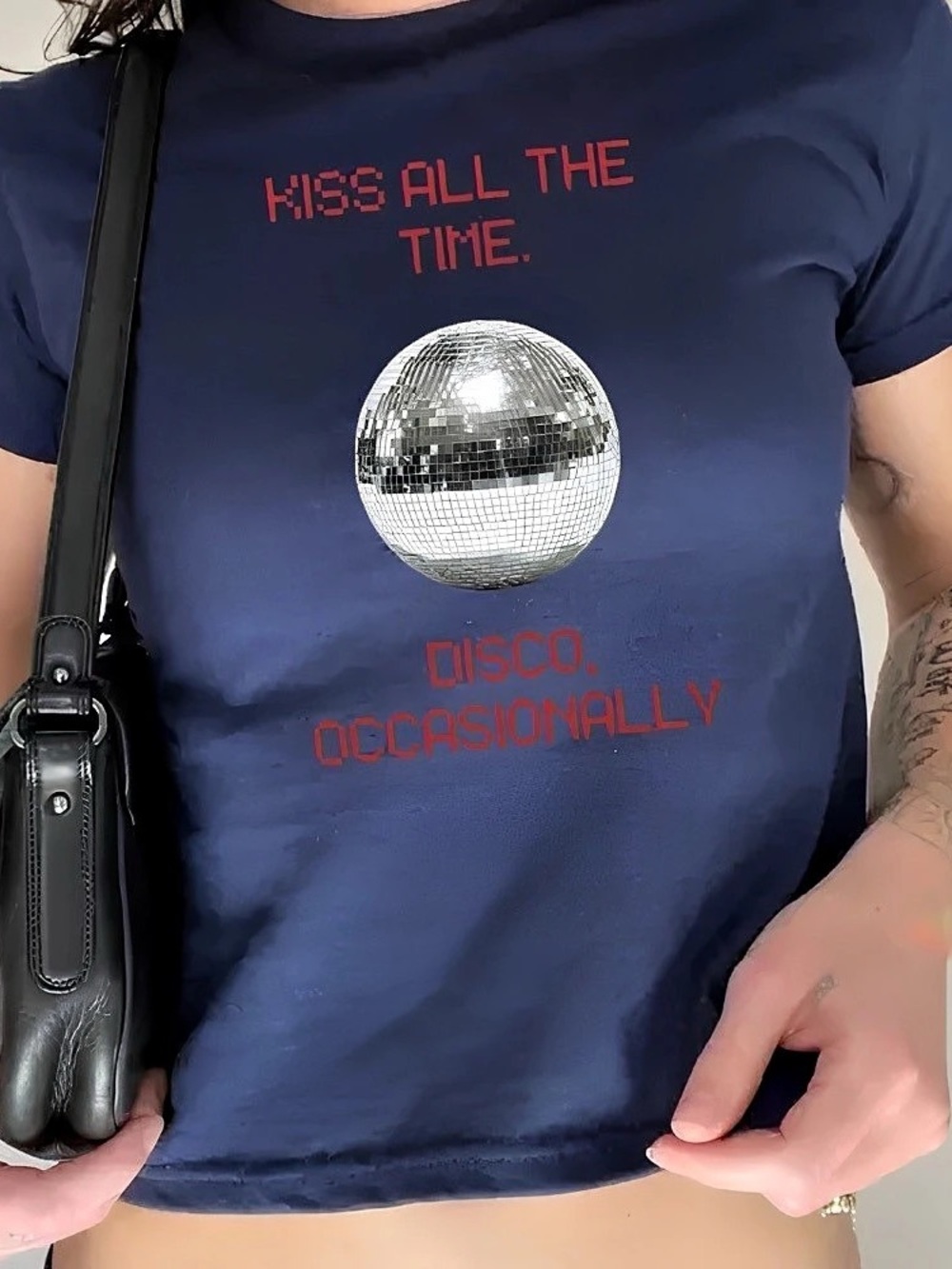 Harry Styles Kiss All the Time Disco Occasionally Ball Vintage Navy BabyTeeb